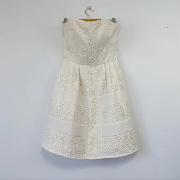 BCBGMaxAzria Dorothea Strapless Babydoll Mini Dress Fairy Whimsical Wedding - Picture 4 of 14